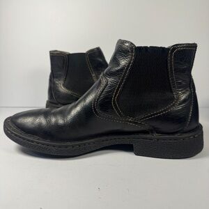 Born Italian Leather Boots M 10.5 11 black Comfort Wide Handmade Casual Chelsea